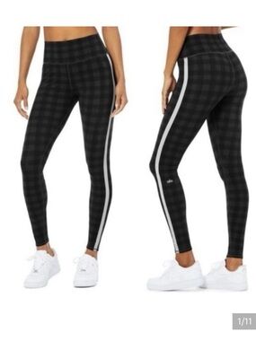 Alo Yoga High Waist Occasion Plaid   Reflective Legging